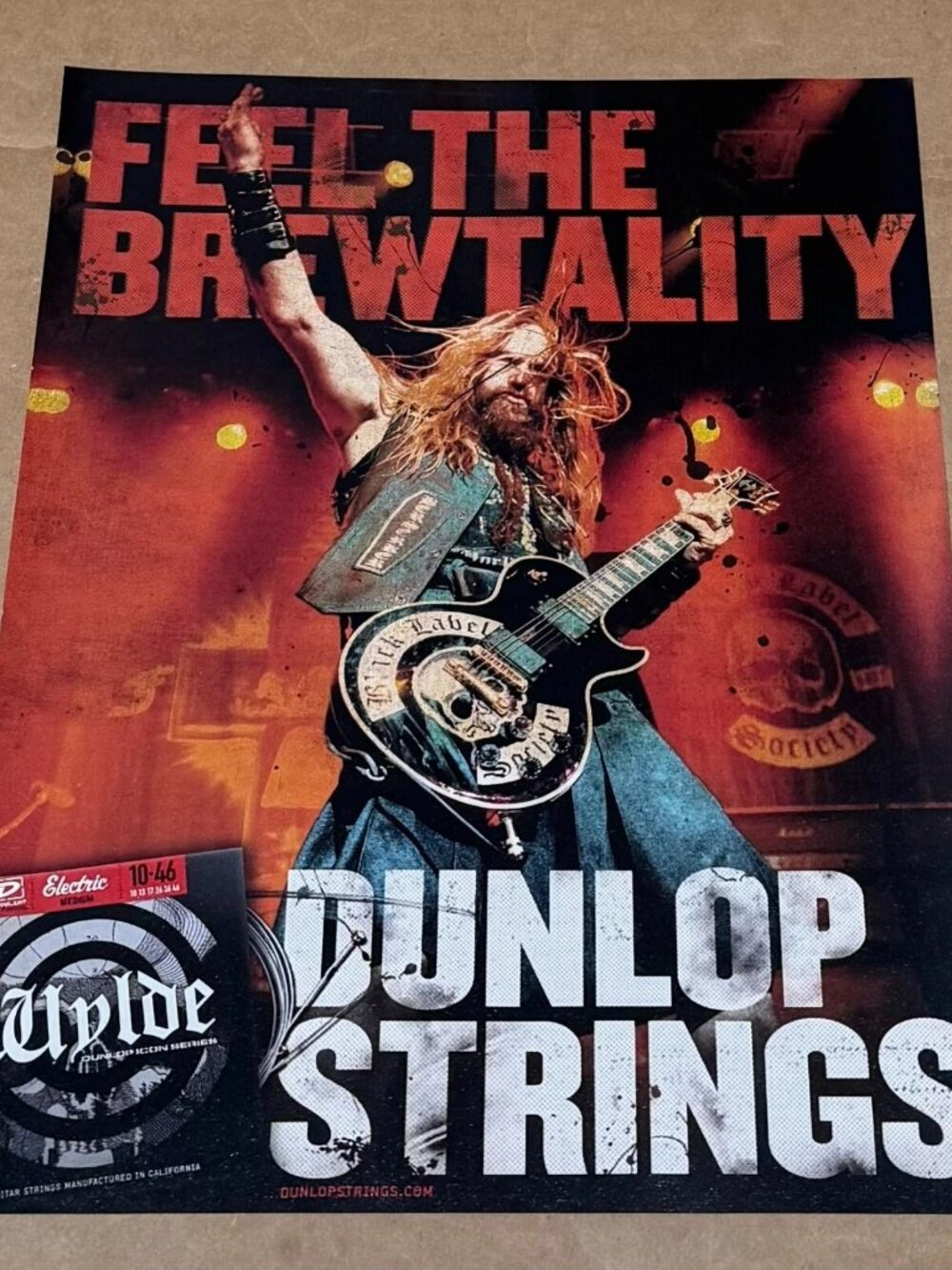 ZAKK WYLDE of BLACK LABEL SOCIETY - Dunlop - 2010 - Print Advertisement